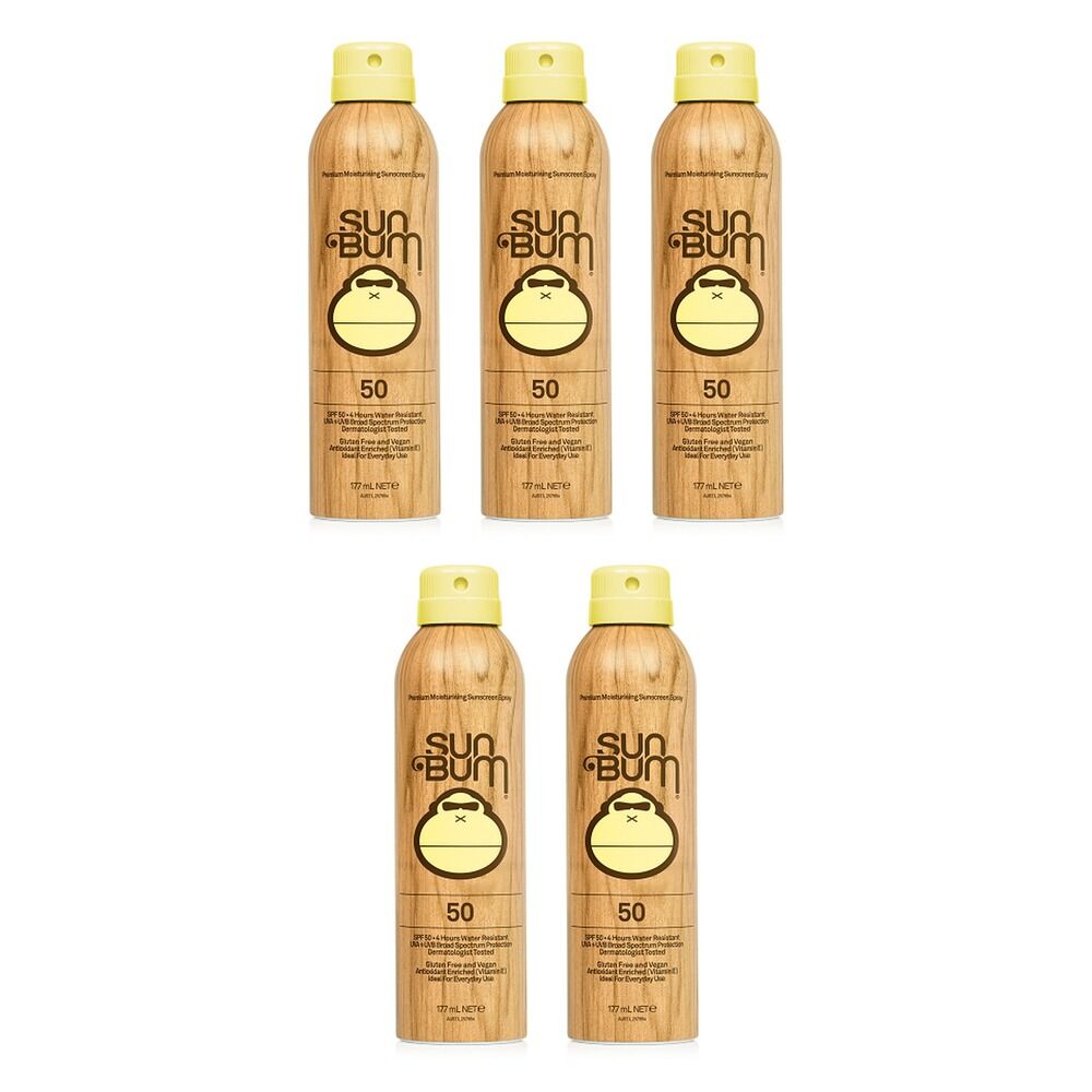 Sun Bum Premium Moisturising Sunscreen Spray SPF 50 177mL Pack of 5