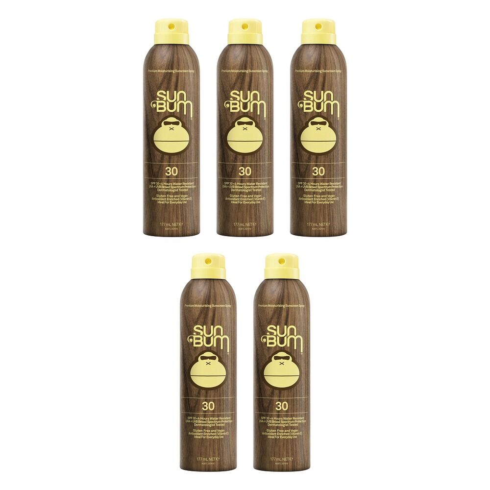 Sun Bum Premium Moisturising Sunscreen Spray SPF 30 177mL Pack of 5