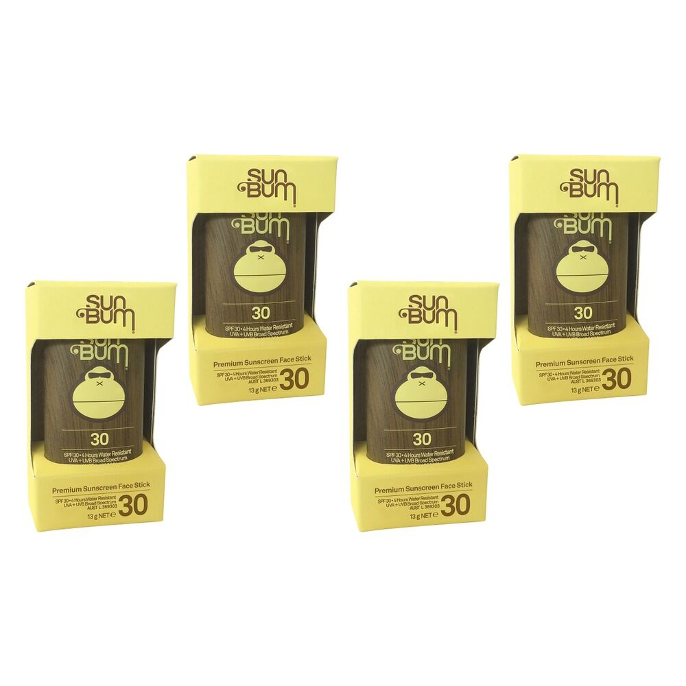 Sun Bum Premium Sunscreen Face Stick SPF 30 13g Pack of 4