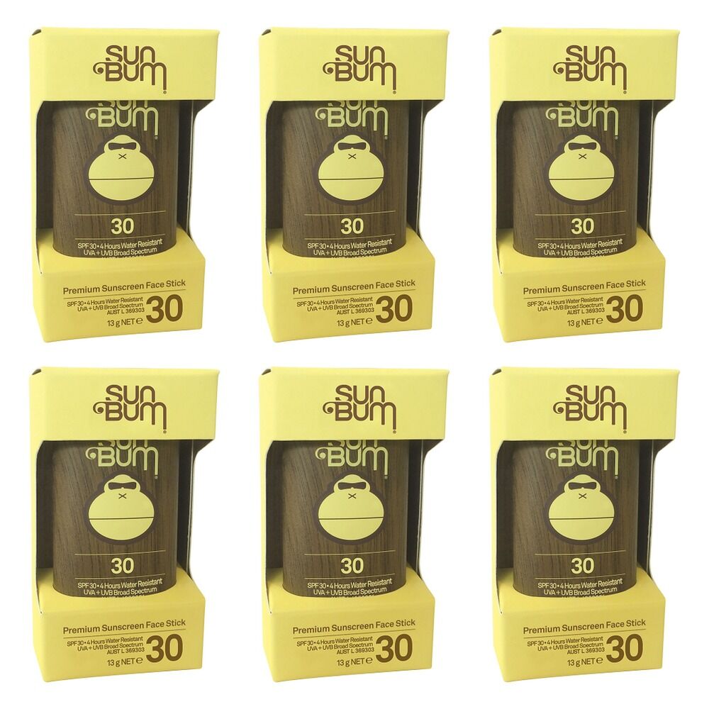 Sun Bum Premium Sunscreen Face Stick SPF 30 13g Pack of 6