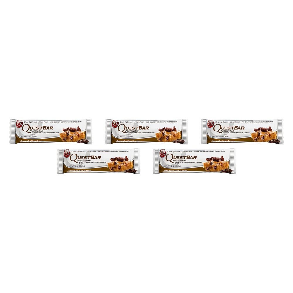 Quest Chocolate Chip Cookie Protein Bar 60g x 12 Bundle of 5