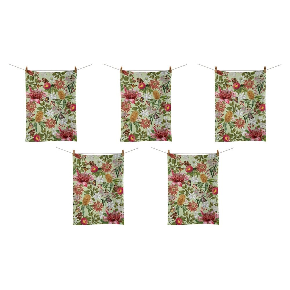 La La Land Tea Towel Botanical Beauty 44 x 64cm Pack of 5