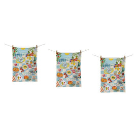 LA LA LAND Tea Towel Coastal Breeze 64cm Pack of 3
