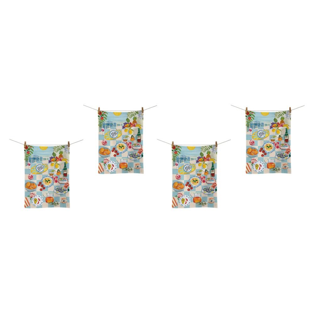 LA LA LAND Tea Towel Coastal Breeze 64cm Pack of 4
