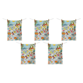 LA LA LAND Tea Towel Coastal Breeze 64cm Pack of 5