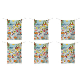 LA LA LAND Tea Towel Coastal Breeze 64cm Pack of 6