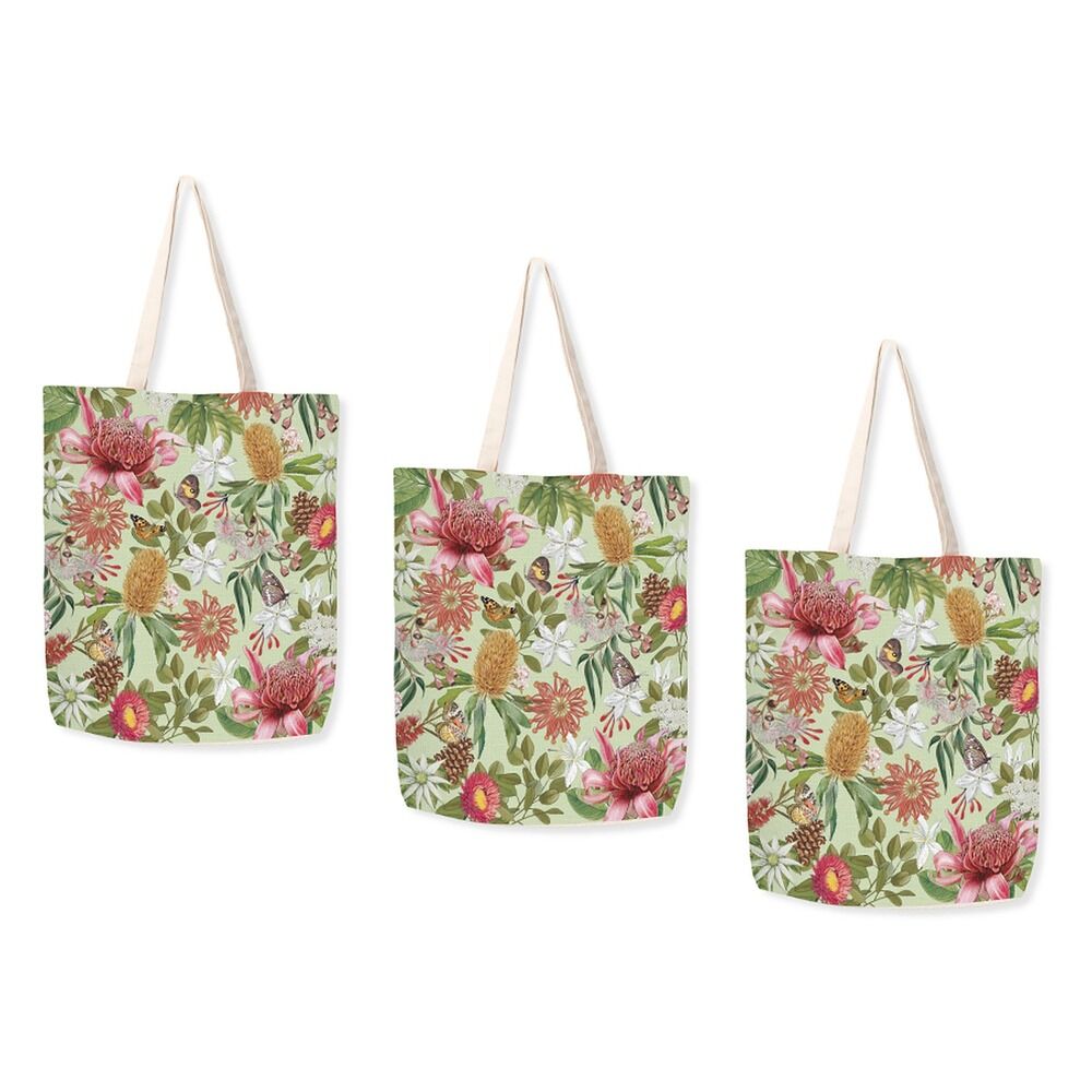 LA LA LAND Shopping Tote Botanical Beauty 45 x 45 x 0.5cm Pack of 3