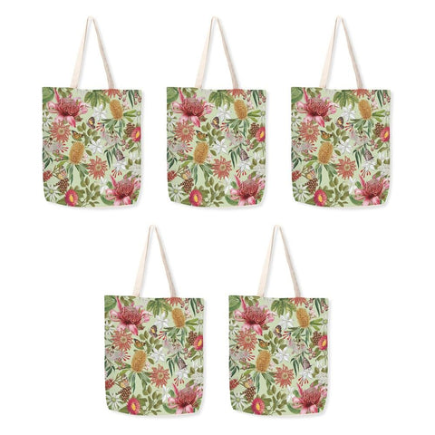 LA LA LAND Shopping Tote Botanical Beauty 45 x 45 x 0.5cm Pack of 5