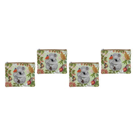 LA LA LAND Coin Purse Botanical Beauty 14 x 14cm Pack of 4