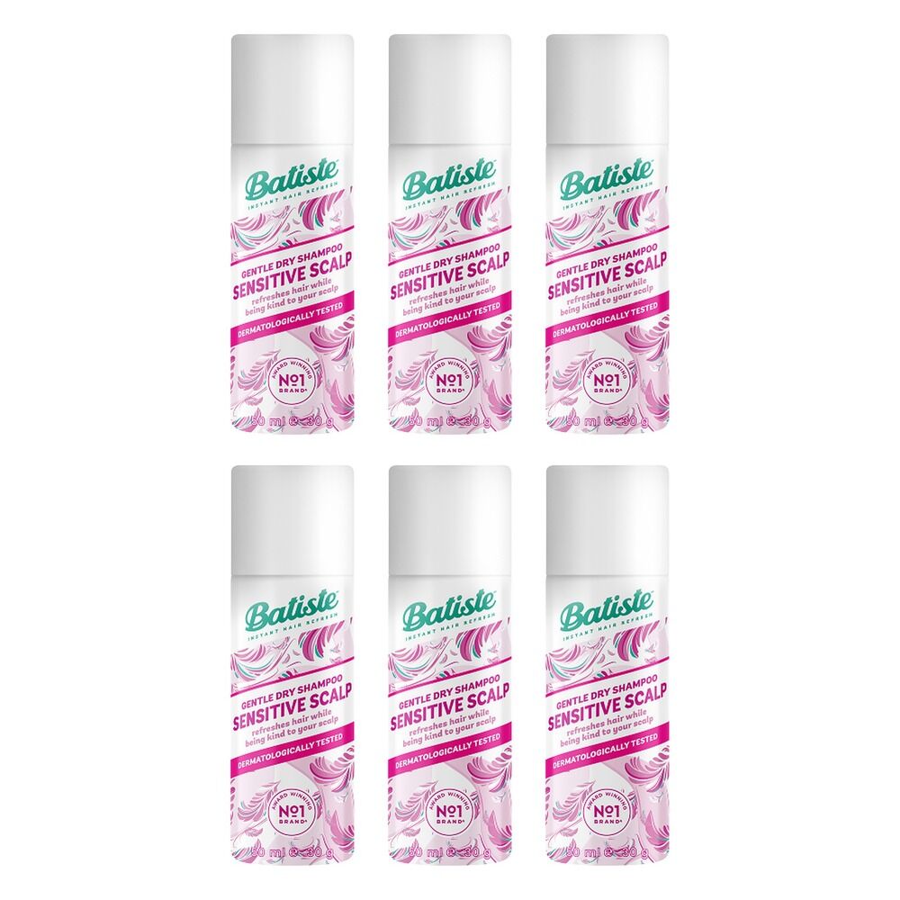 Batiste Dry Shampoo Sensitive Scalp Lightly Fragranced 50mL Pack of 6