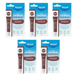 Dermal Therapy Tinted Lip Balm Mocha Brown 8g Pack of 5