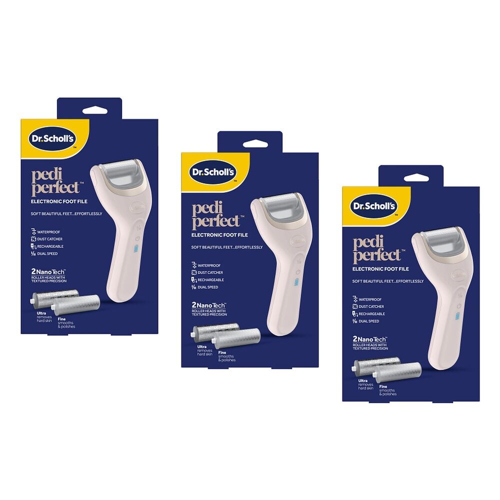 Scholl Pedi Perfect Electronic Foot File Pack of 3