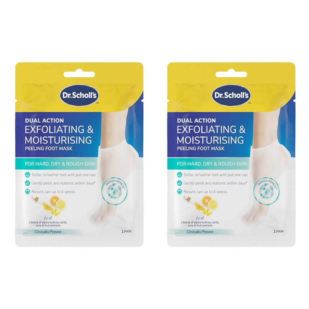 Scholl Exfoliating & Moisturising Peeling Foot Mask Pack of 2