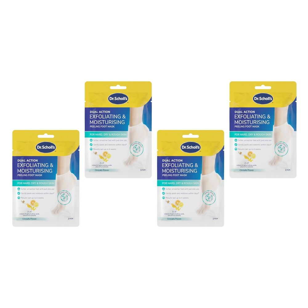 Scholl Exfoliating & Moisturising Peeling Foot Mask Pack of 4
