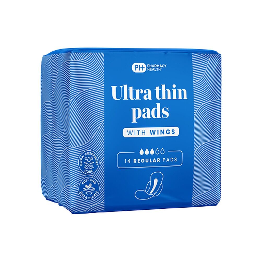 Pharmacy Health Ultra Thin Pads Wings Regular 14 Pack x 12