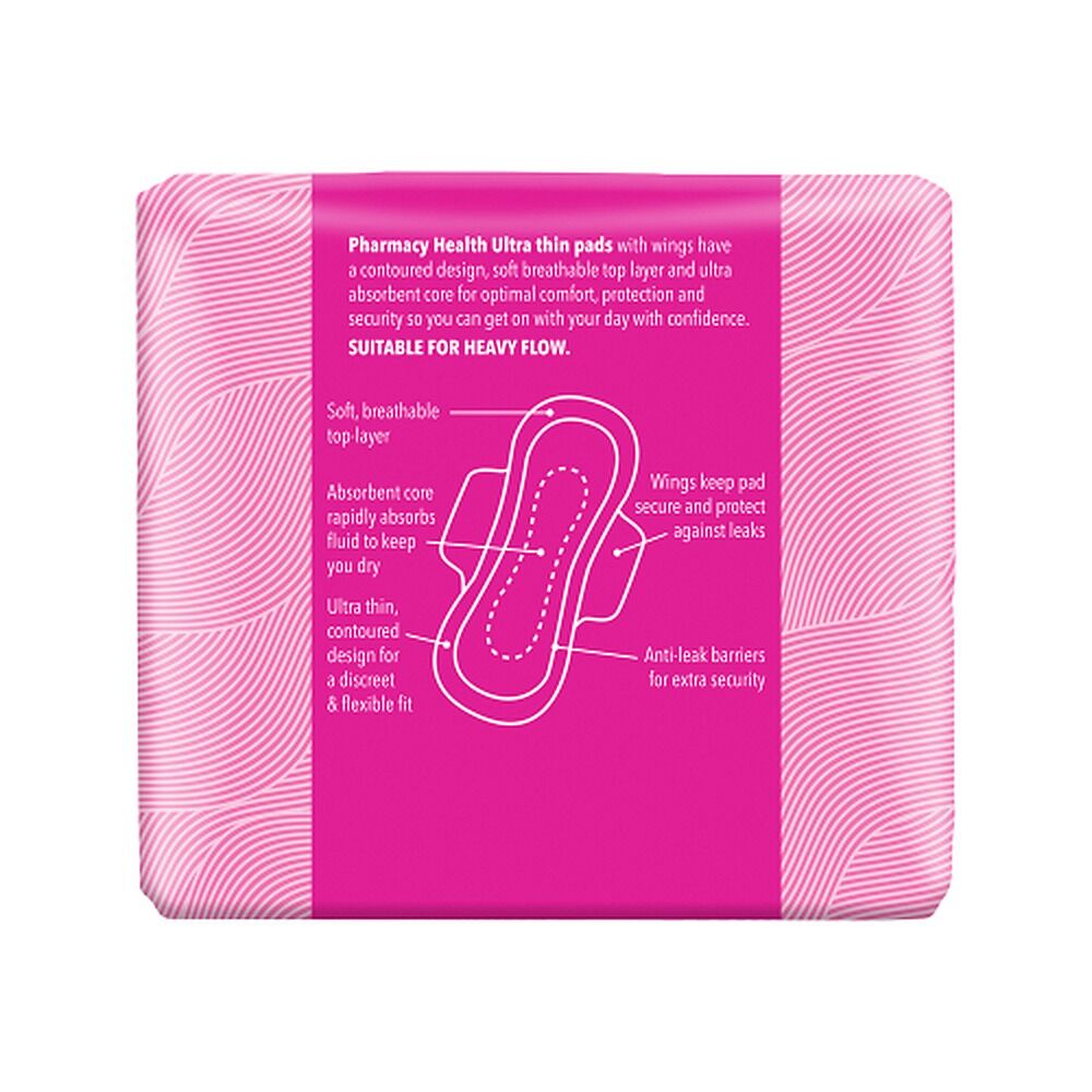 Pharmacy Health Ultra Thin Pads Wings Super 12 Pack x 12