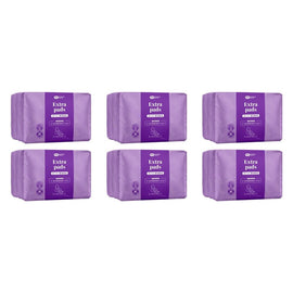 Pharmacy Health Extra Pads Wings Overnight 10 Pack x 12 Bundle of 6