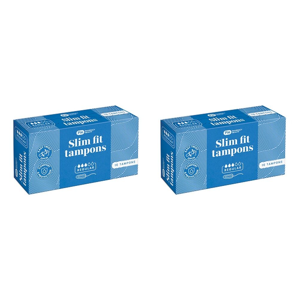Pharmacy Health Slim Fit Tampons Regular 16 Pack x 12 Bundle of 2