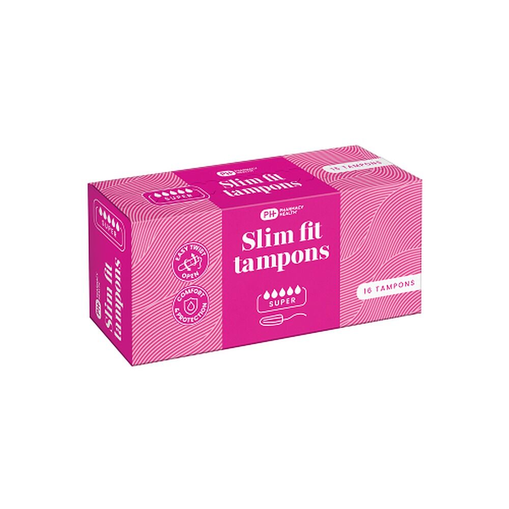 Pharmacy Health Slim Fit Tampons Super 16 Pack x 12