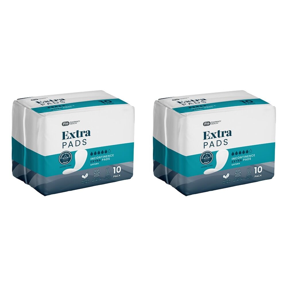 Pharmacy Health Extra Incontinence Pads 10 Pack x 6 Bundle of 2