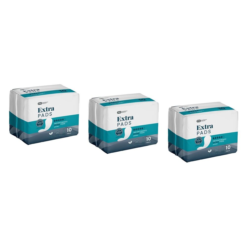 Pharmacy Health Extra Incontinence Pads 10 Pack x 6 Bundle of 3