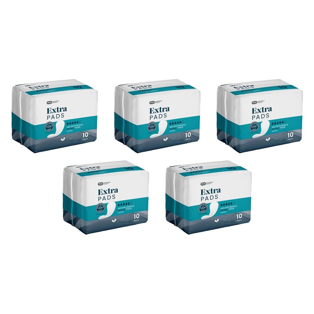 Pharmacy Health Extra Incontinence Pads 10 Pack x 6 Bundle of 5