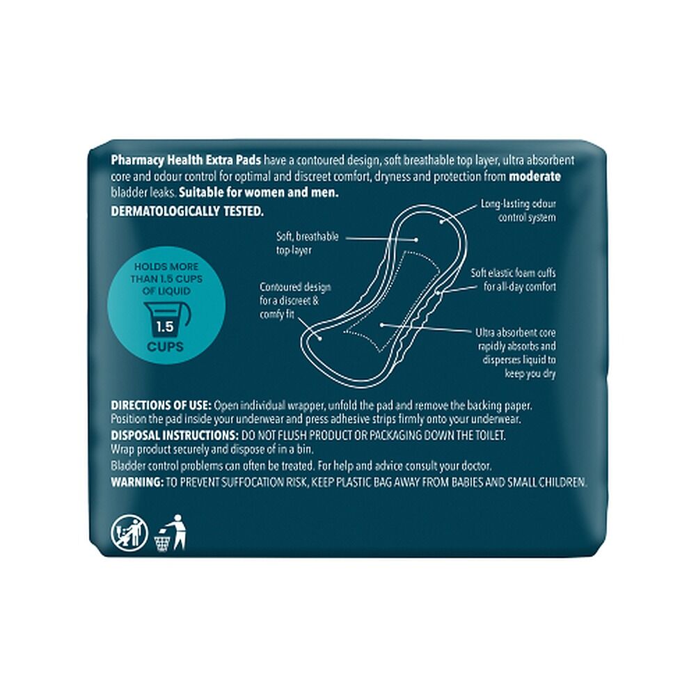 Pharmacy Health Extra Incontinence Pads 10 Pack x 6