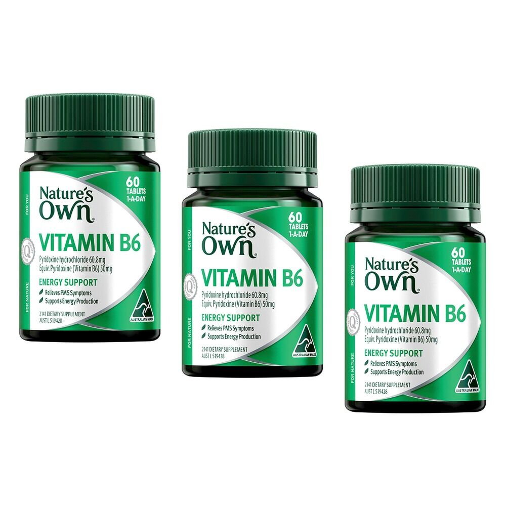 Nature's Own Vitamin B6 60 Tablets Pack of 3