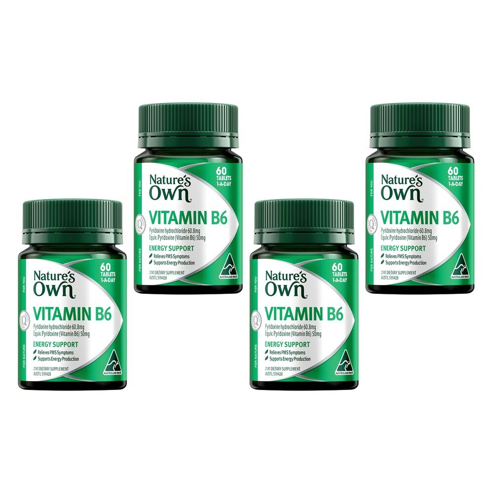 Nature's Own Vitamin B6 60 Tablets Pack of 4