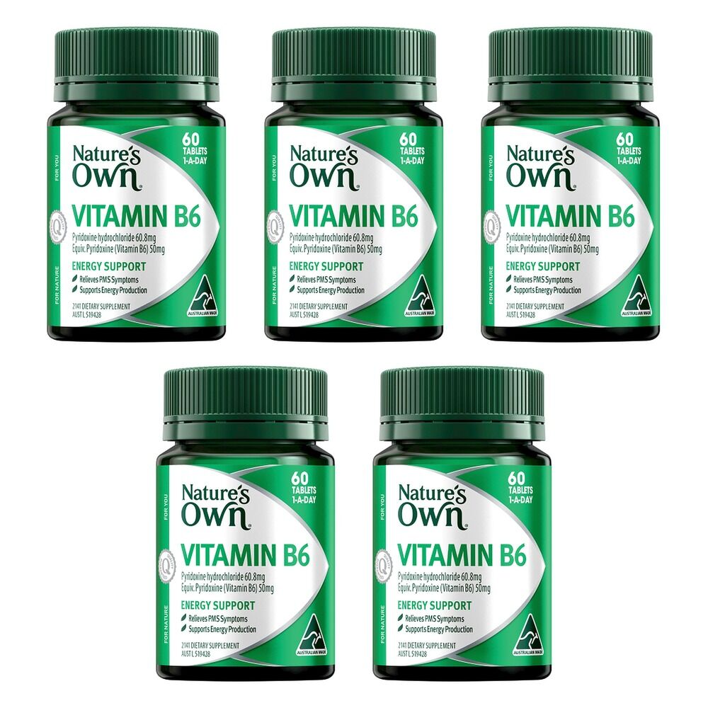 Nature's Own Vitamin B6 60 Tablets Pack of 5