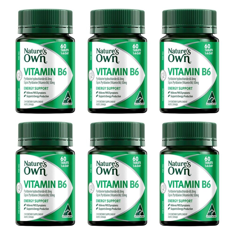 Nature's Own Vitamin B6 60 Tablets Pack of 6