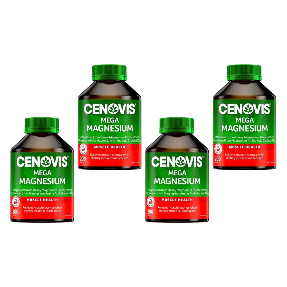 Cenovis Mega Magnesium 200 Tablets Pack of 4