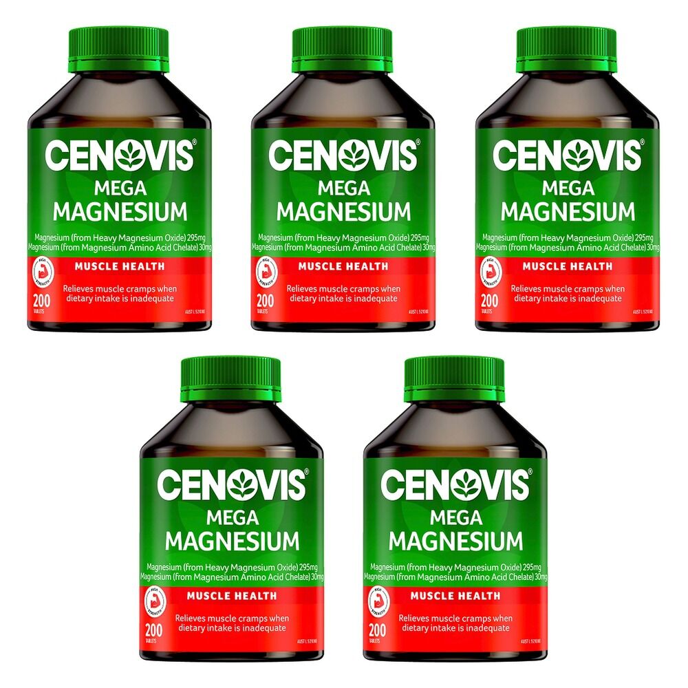Cenovis Mega Magnesium 200 Tablets Pack of 5