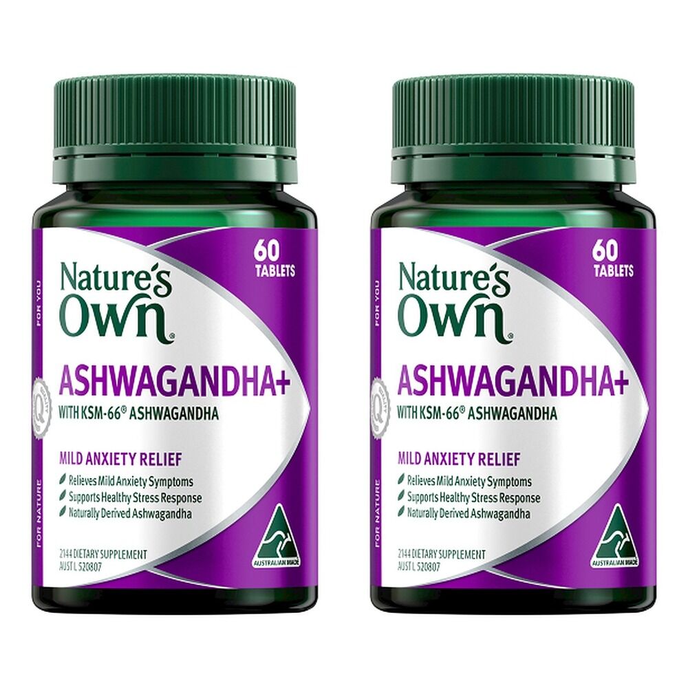 Nature's Own Ashwagandha+ 60 Tablets Pack of 2