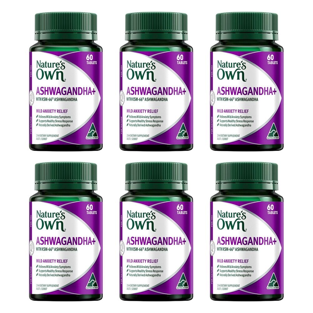 Nature's Own Ashwagandha+ 60 Tablets Pack of 6
