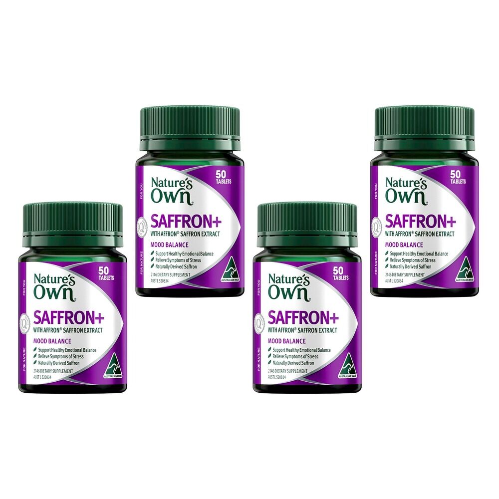 Nature's Own Saffron+ 50 Tablets Pack of 4