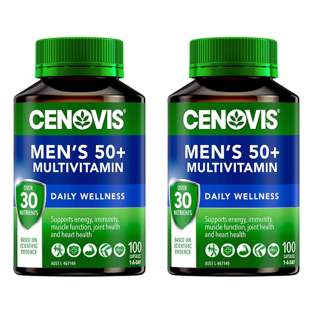 Cenovis Men's 50+ Multivitamin Daily Wellness 100 Capsules Pack of 2