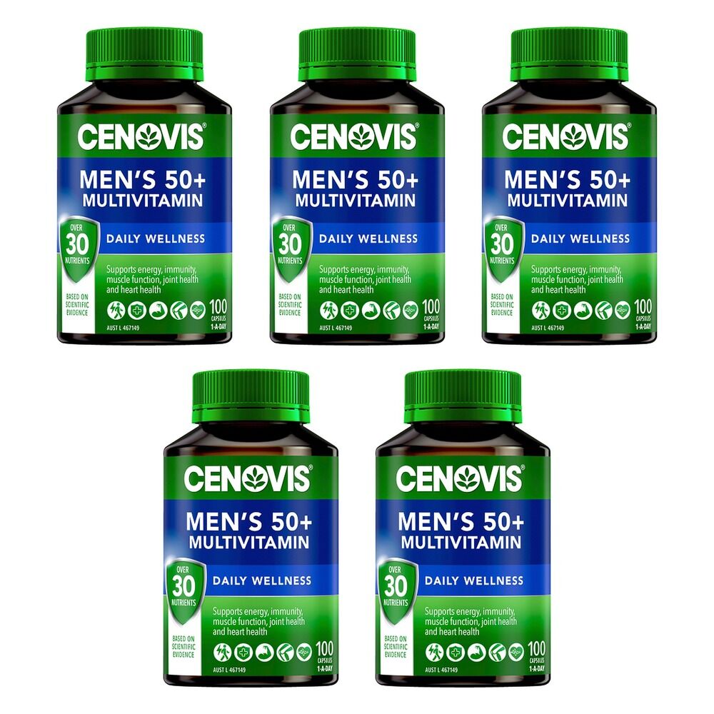 Cenovis Men's 50+ Multivitamin Daily Wellness 100 Capsules Pack of 5