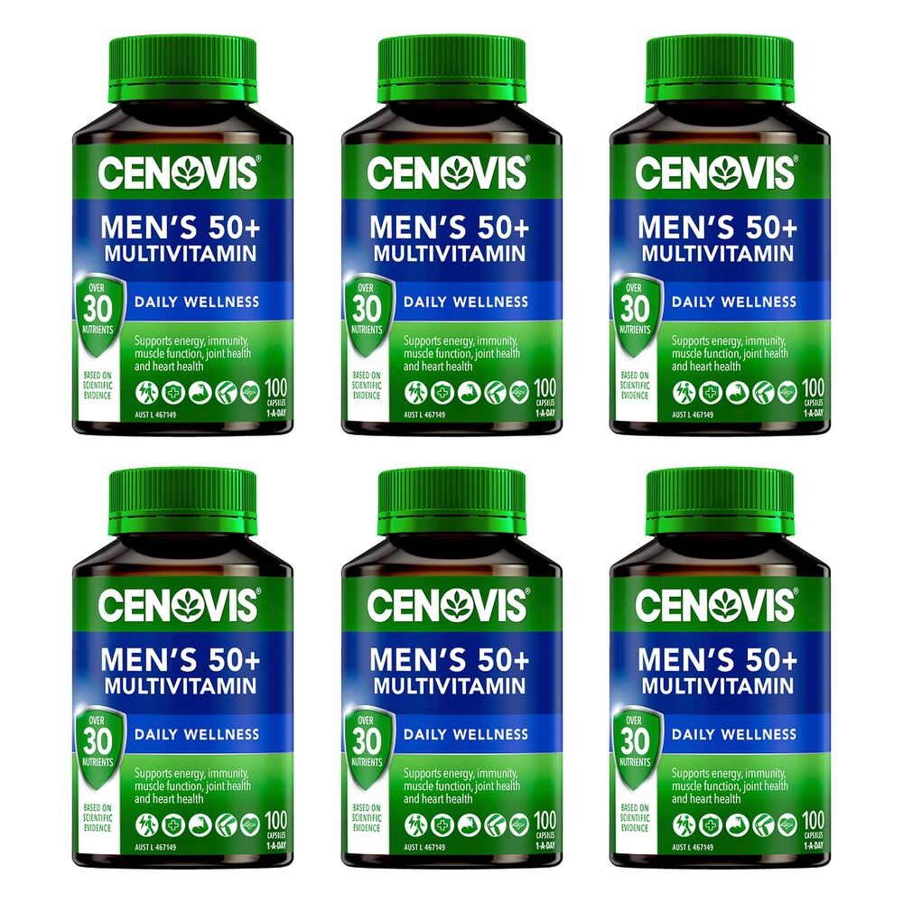 Cenovis Men's 50+ Multivitamin Daily Wellness 100 Capsules Pack of 6