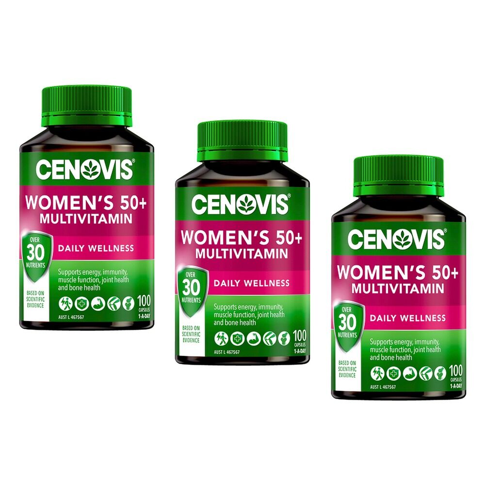 Cenovis Women's 50+ Multivitamin Daily Wellness 100 Capsules Pack of 3