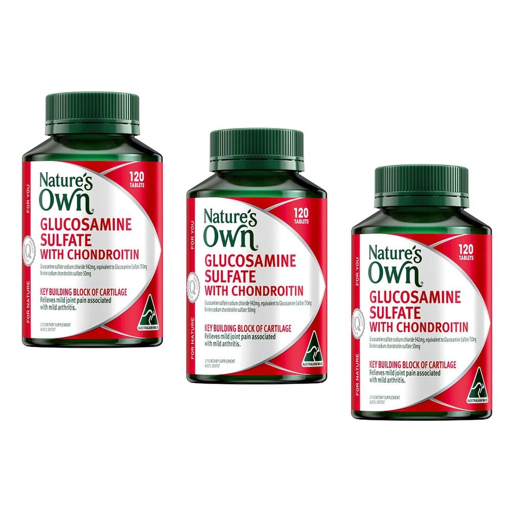 Nature's Own Glucosamine Sulfate with Chondroitin 120 Tablets Pack of 3
