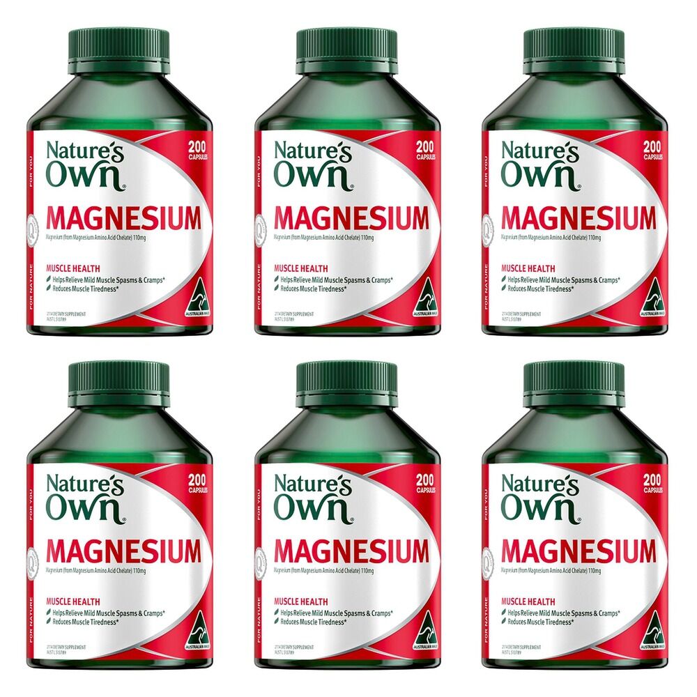 Nature's Own Magnesium 200 Capsules Pack of 6