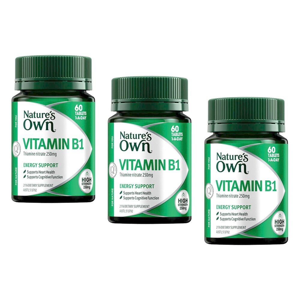 Nature's Own Vitamin B1 60 Tablets Pack of 3