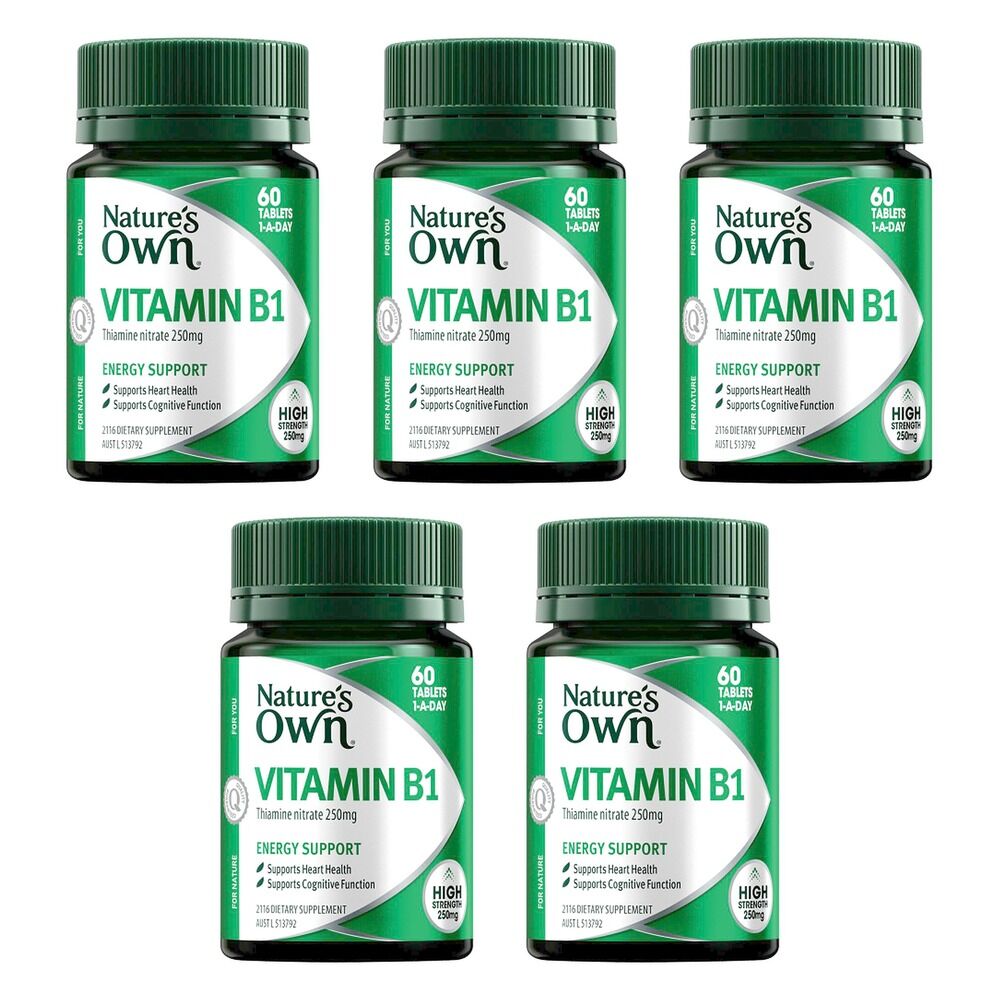 Nature's Own Vitamin B1 60 Tablets Pack of 5