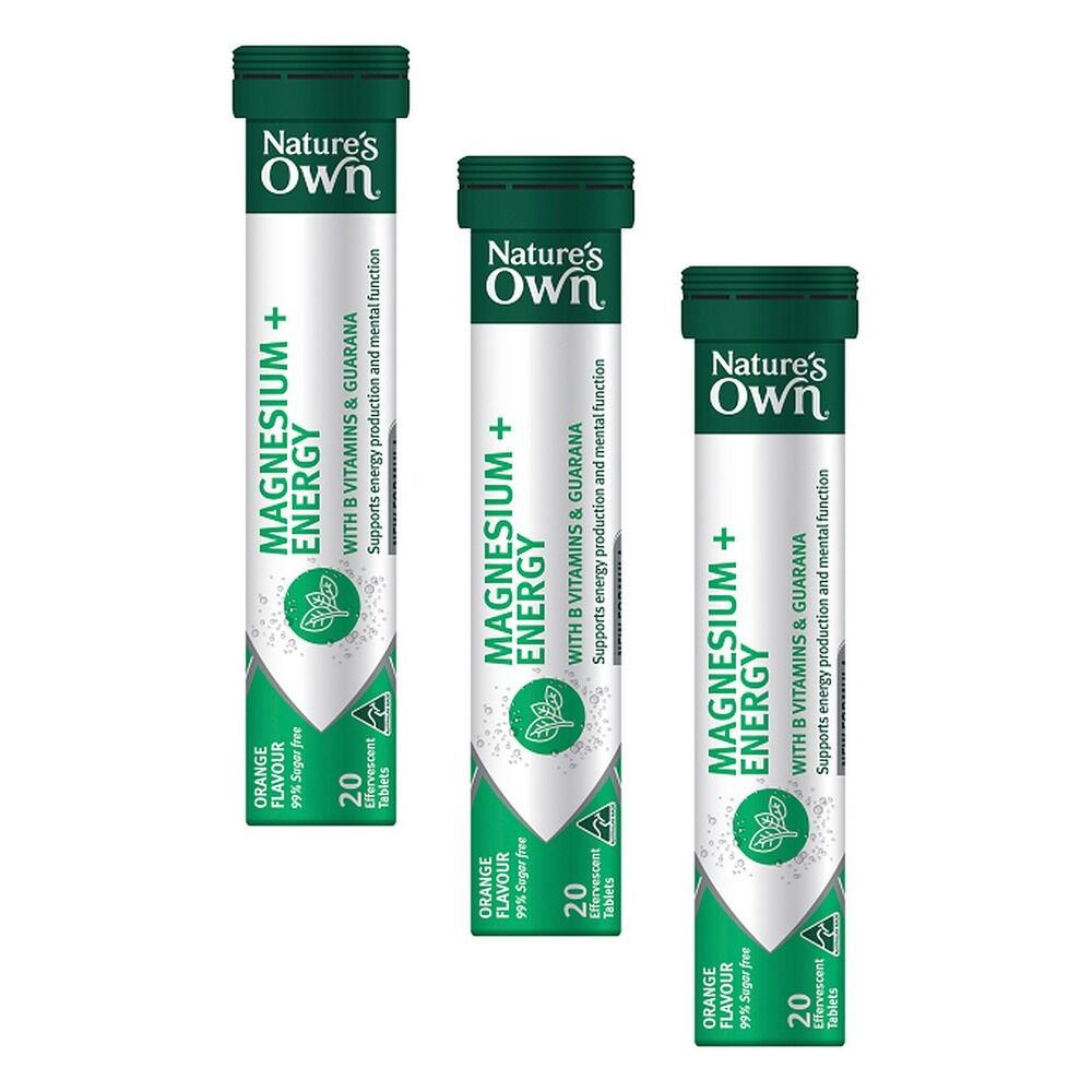 Nature's Own Magnesium + Energy Effervescent Tablets Pack of 3