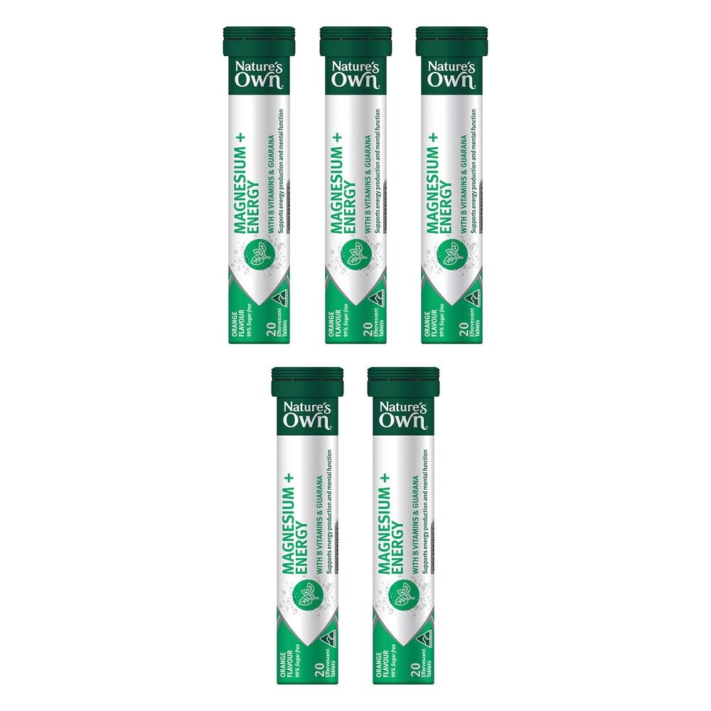 Nature's Own Magnesium + Energy Effervescent Tablets Pack of 5