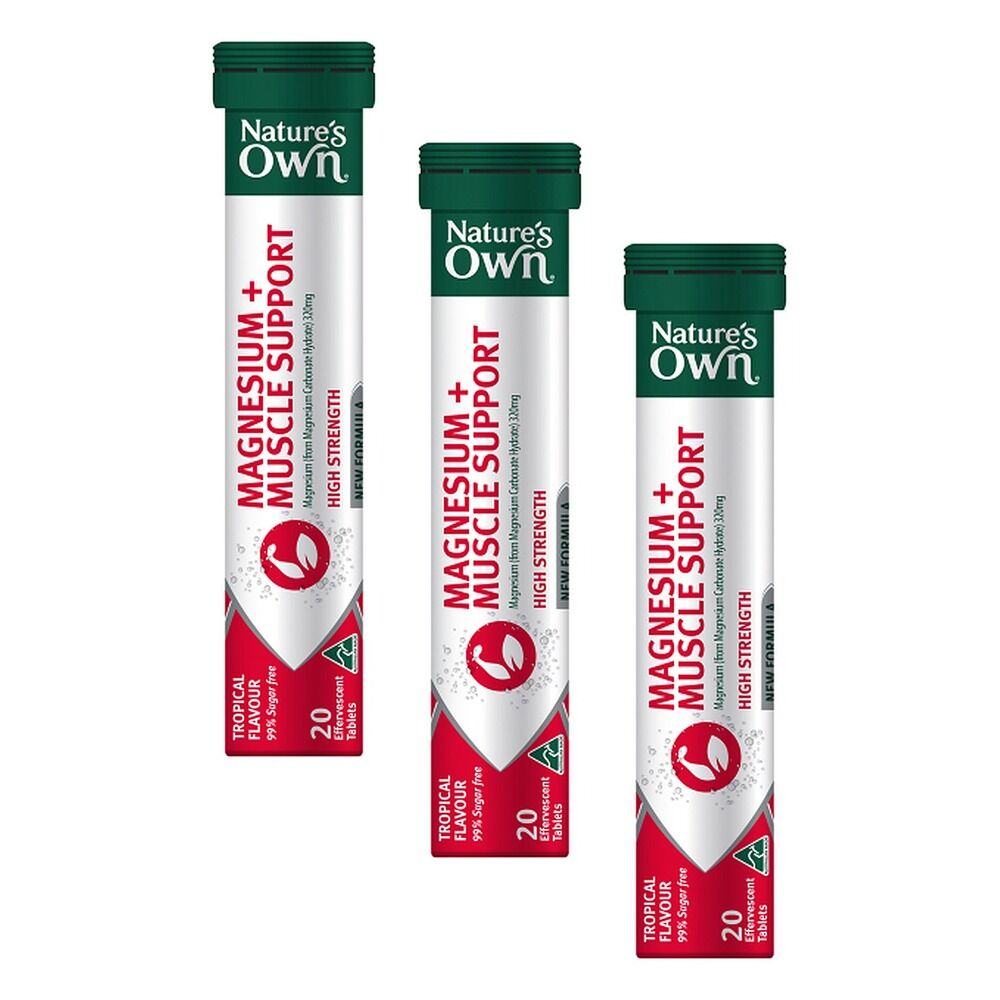 Nature's Own Magnesium + Muscle Support Effervescent Tablets Pack of 3