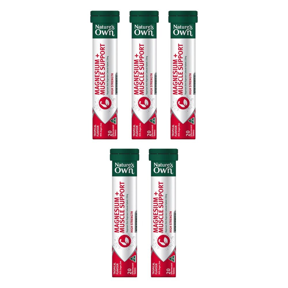 Nature's Own Magnesium + Muscle Support Effervescent Tablets Pack of 5