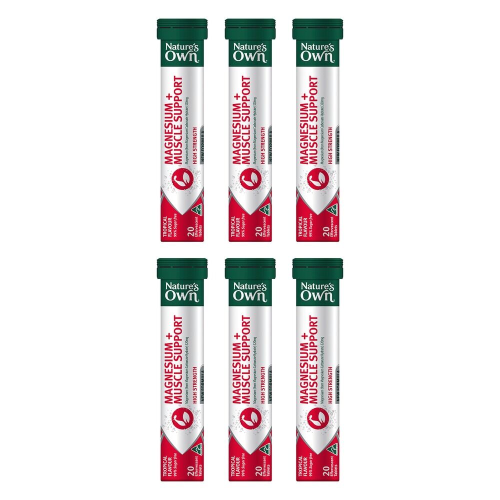 Nature's Own Magnesium + Muscle Support Effervescent Tablets Pack of 6