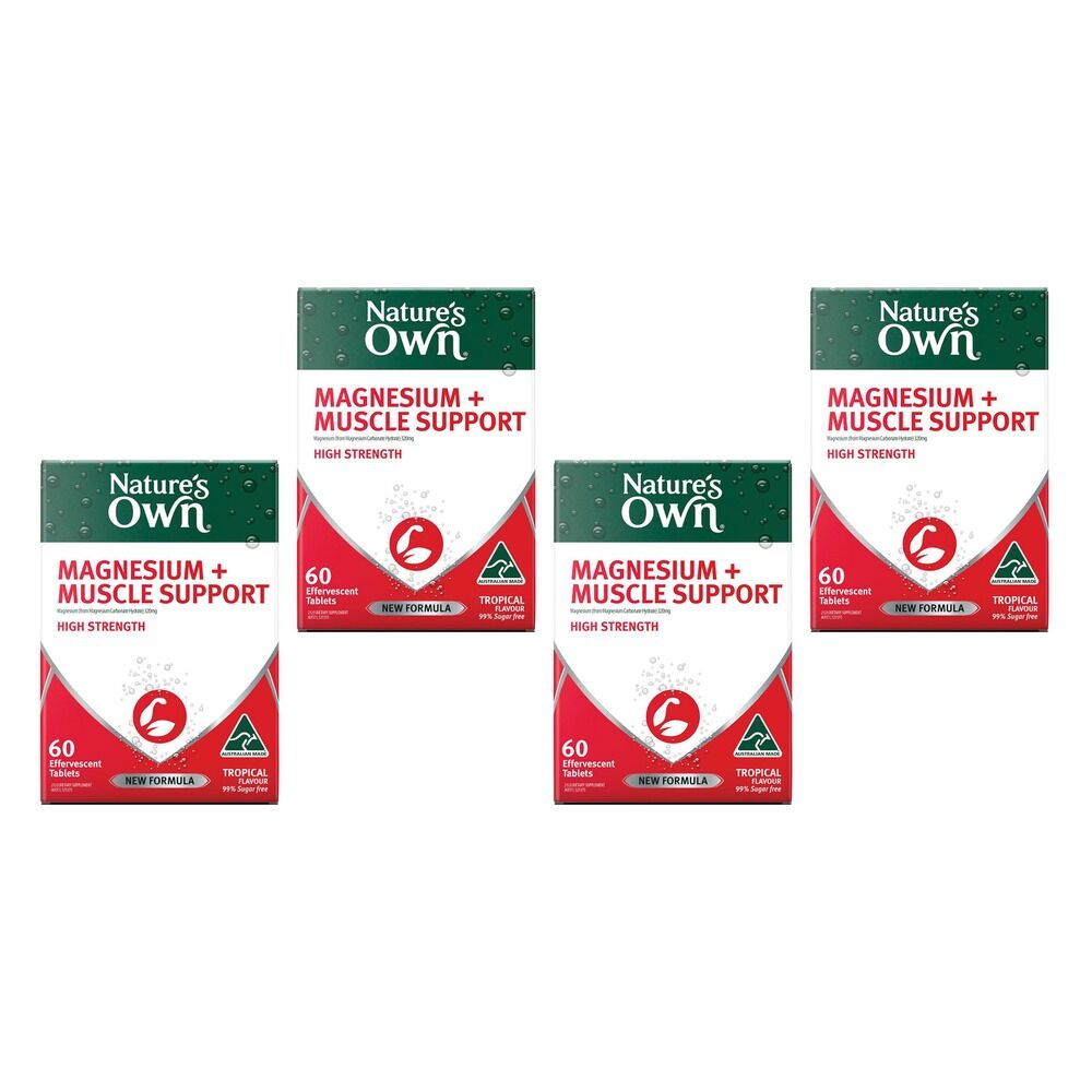 Nature's Own Magnesium + Muscle Support 60 Tablets Pack of 4